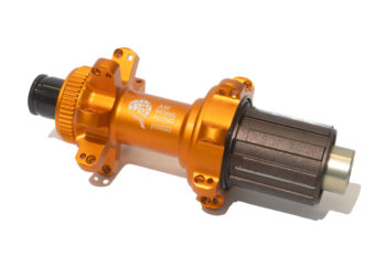 orange straight-pull centre-lock hubs